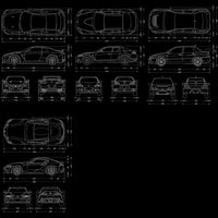 Load image into Gallery viewer, 12 Cars Blueprints Designs Bundle PNG
