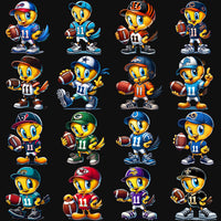 Load image into Gallery viewer, 32 Tweety Cartoon Bird Football Teams Designs Bundle PNG

