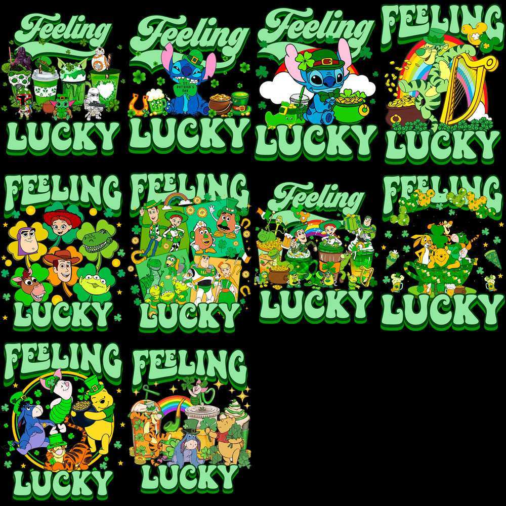 32 Feeling Lucky St. Patrick’s Day Cartoons Designs Bundle PNG