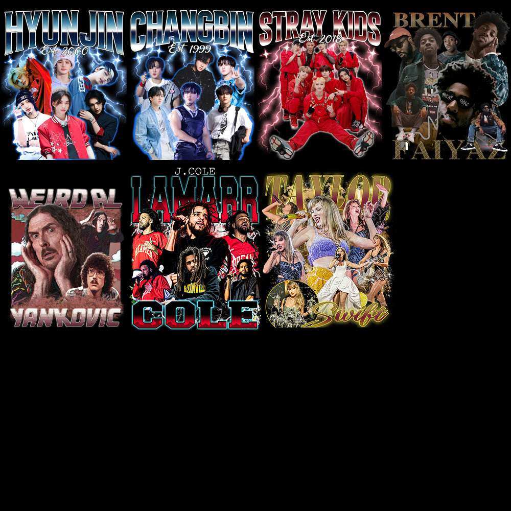38 Music Mix Pop Rap Kpop Stars Bootleg Designs Bundle PNG