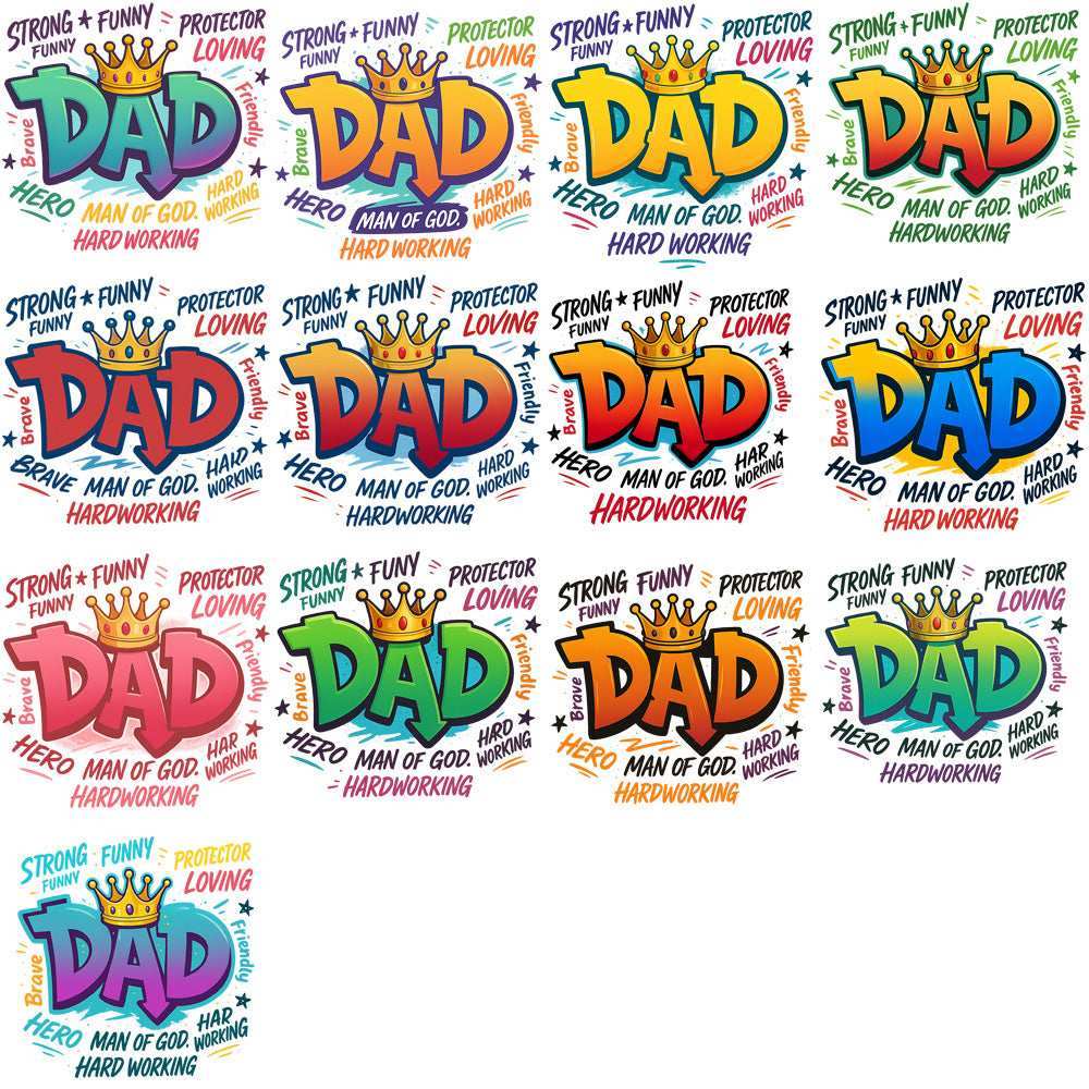 40 Graffiti Dad Father's Day Designs Bundle PNG
