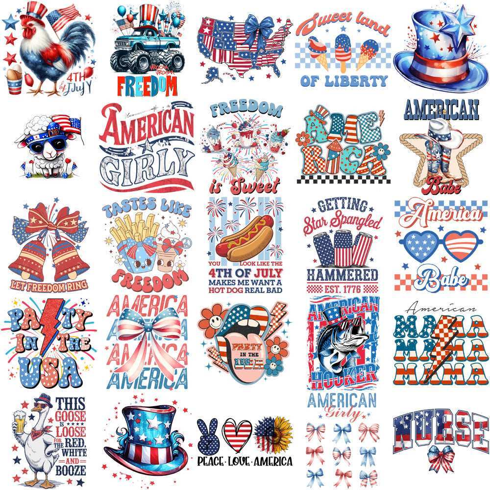 200 4th of July Patriotic USA Festive Designs Bundle PNG