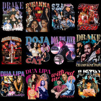 Load image into Gallery viewer, 54 Music POP HIP-HOP Artists Pack Bootleg Designs Bundle PNG
