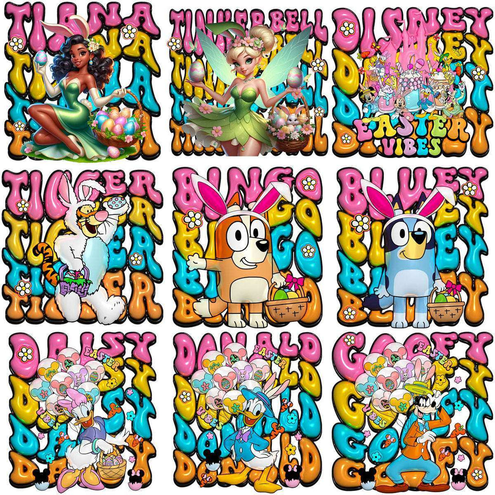29 Cartoon Easter Day Dripping Bubble Designs Bundle PNG