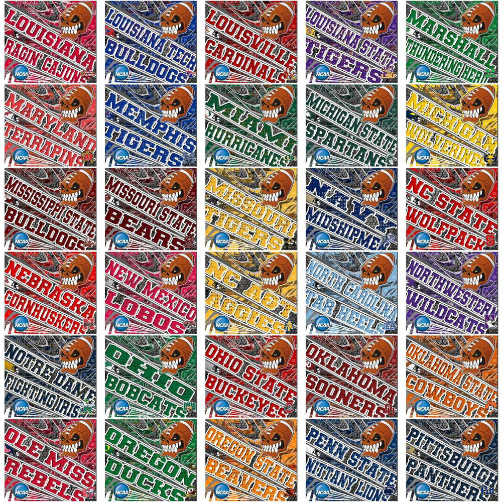 128 NCAA College Sports Angry Sports Wraps Tumbler Wrap Bundle JPG