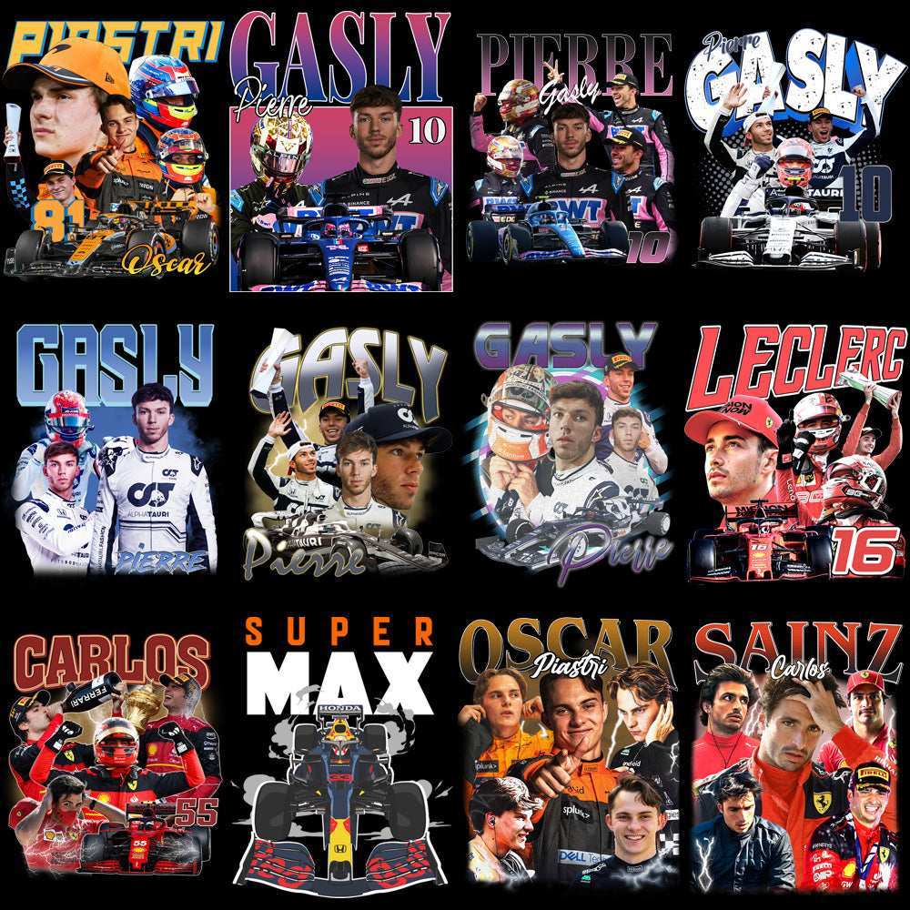 38 Racing Best F1 Drivers Formula Bootlegs Designs Bundle PNG