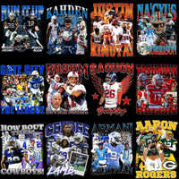 Load image into Gallery viewer, 40 Football Players &amp; Teams Bootleg Designs Bundle PNG
