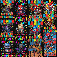 Load image into Gallery viewer, 42 Cartoons 100 Days Of School Designs Bundle PNG
