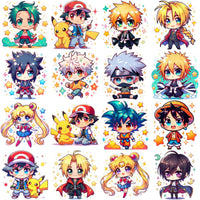 Load image into Gallery viewer, 60 Chibi Cute Anime Heroes Designs Bundle PNG
