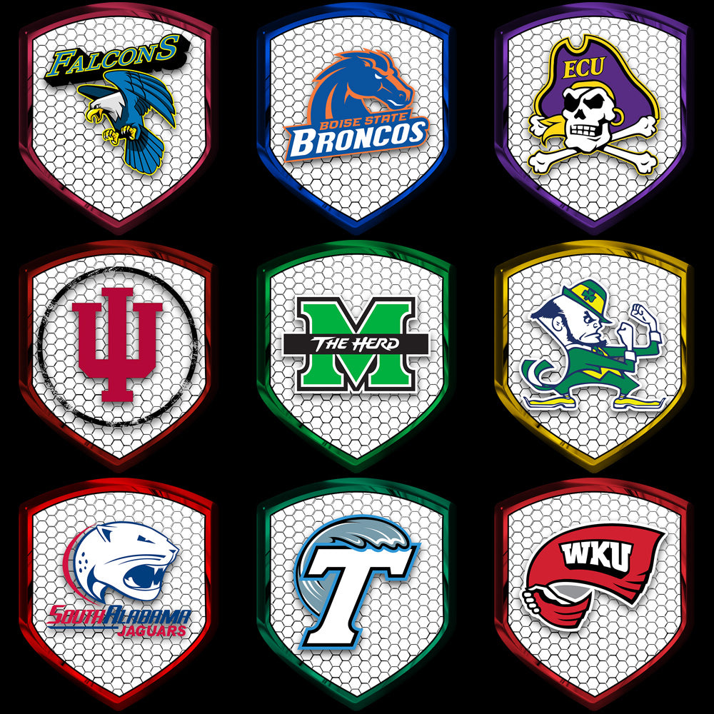 128 College NCAA Shield v3 PNG Designs Bundle