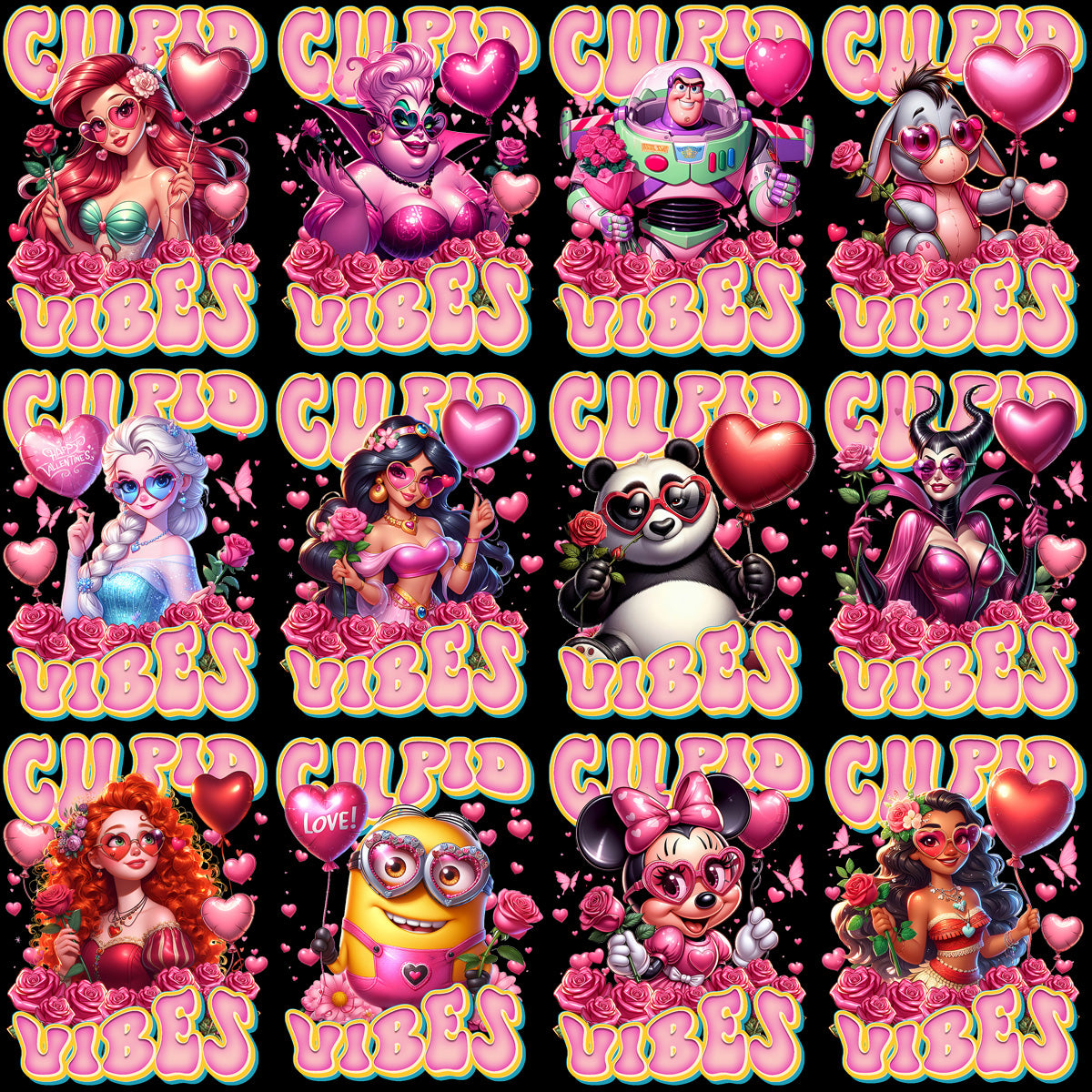 32 Valentine Cartoons Cupid Vibes Designs Bundle PNG