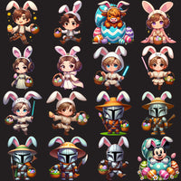 Load image into Gallery viewer, 90 Cartoons &amp; Movies Easter Day Designs Bundle PNG
