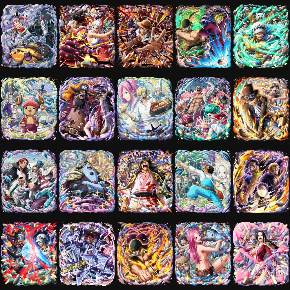 Vibrant One Piece anime character designs for DTF, DTG, and embroidery projects