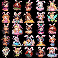 Load image into Gallery viewer, 90 Cartoon Princess Easter Day Designs Bundle PNG
