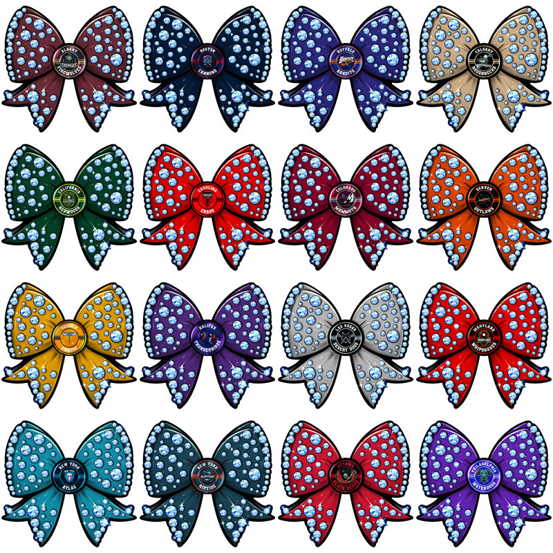 23 Lacrosse League Bling Bow Designs Bundle PNG