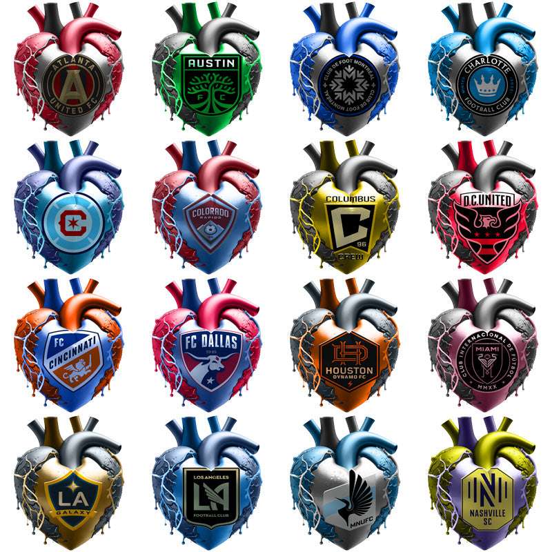 30 Soccer Teams Bleeding Heart Designs Bundle PNG