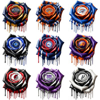 Load image into Gallery viewer, 30 Dripping Flower Basketball Teams Logo Designs Bundle PNG
