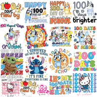 Load image into Gallery viewer, 50 Cartoons 100 Days Of School Designs Bundle PNG
