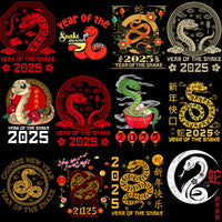 Load image into Gallery viewer, 150 Year of The Snake New Year China Designs Bundle PNG

