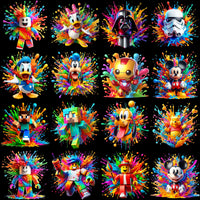 Load image into Gallery viewer, 60 Cartoons Color Drip Designs Bundle PNG
