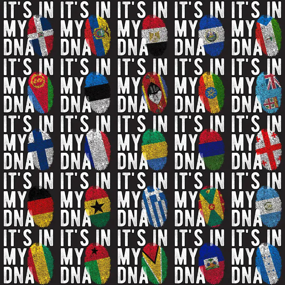 It's in My DNA flag fingerprint design bundle for DTG, DTF, embroidery, SVG, PNG print-ready files