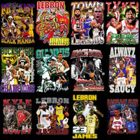 Load image into Gallery viewer, 37 Basketball Bootleg Players Designs Bundle PNG
