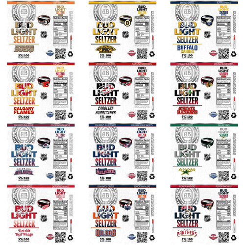 32 Ice Hockey Teams Bud Light Seltzer Tumbler Wrap Bundle JPG