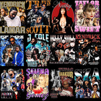 Load image into Gallery viewer, 38 Music Mix Pop Rap Kpop Stars Bootleg Designs Bundle PNG
