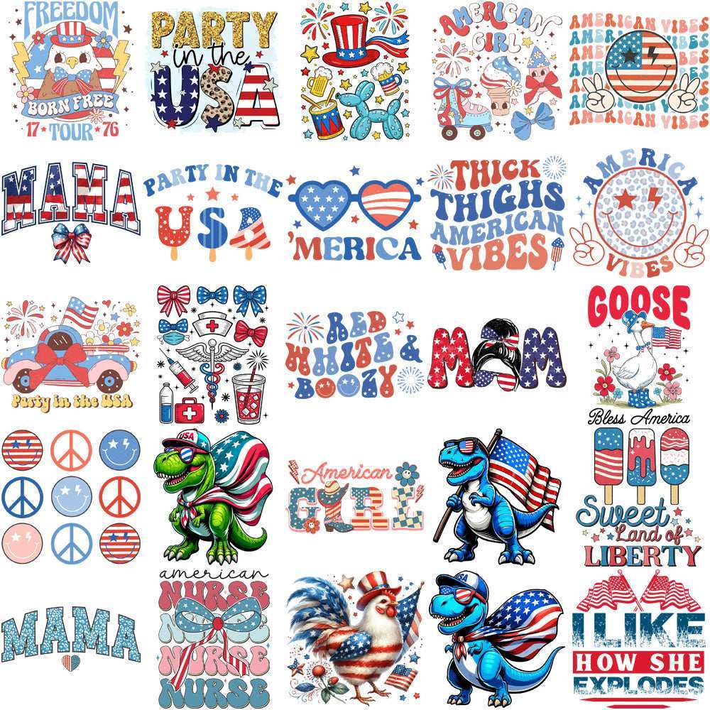 200 4th of July Patriotic USA Festive Designs Bundle PNG