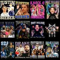 Load image into Gallery viewer, 54 Music POP HIP-HOP Artists Pack Bootleg Designs Bundle PNG

