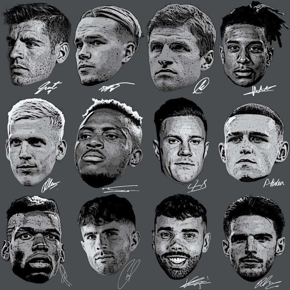 71 Soccer Big Heads Players Faces Football Signature Designs Bundle PNG
