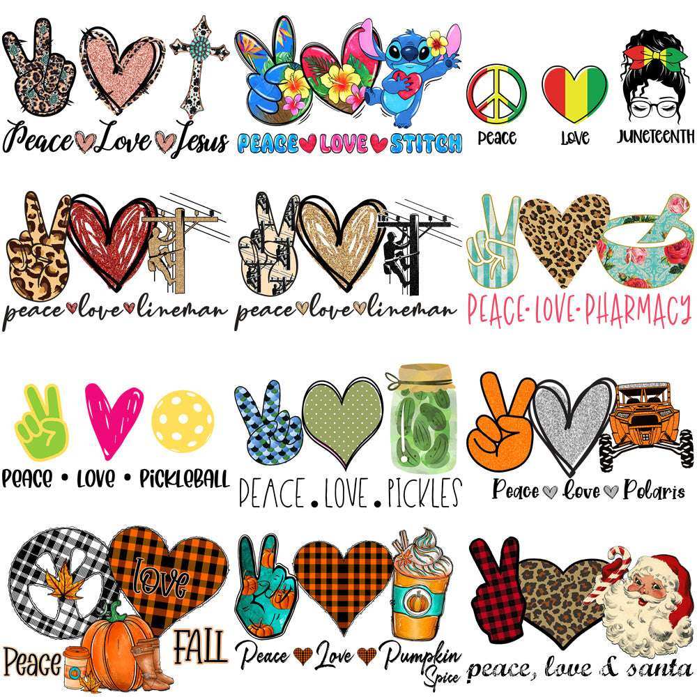 99 Peace Love Designs Bundle PNG