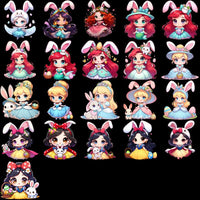 Load image into Gallery viewer, 90 Cartoon Princess Easter Day Designs Bundle PNG
