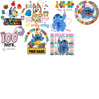 Load image into Gallery viewer, 50 Cartoons 100 Days Of School Designs Bundle PNG
