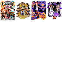 Load image into Gallery viewer, 37 Basketball Bootleg Players Designs Bundle PNG
