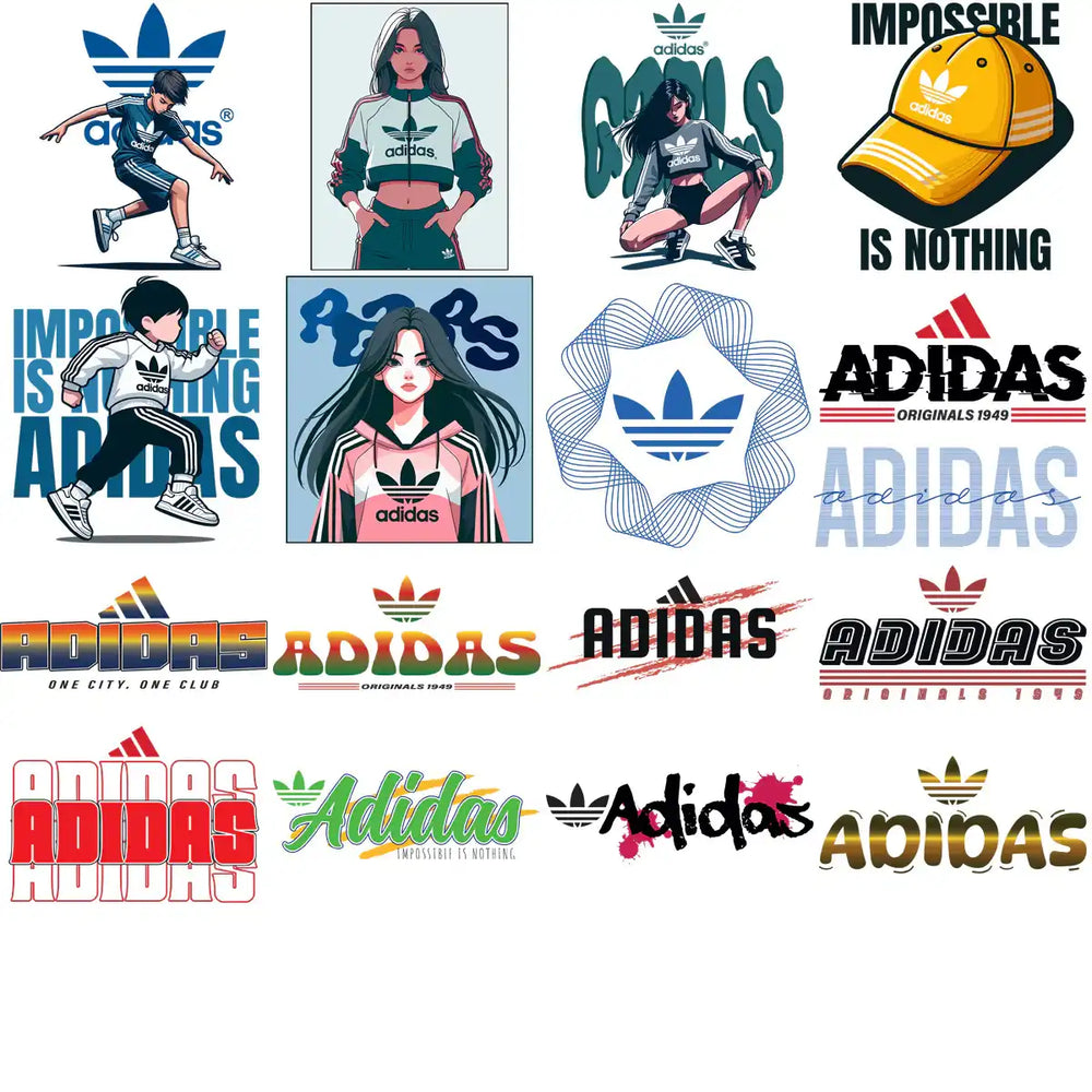 Adidas-themed DTF/DTG designs, logos, and apparel graphics for print-ready PNG, SVG, PES bundles