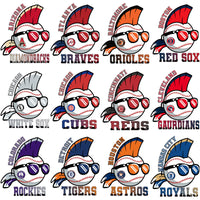 Load image into Gallery viewer, 30 Baseball Teams Mohawk Designs Bundle PNG
