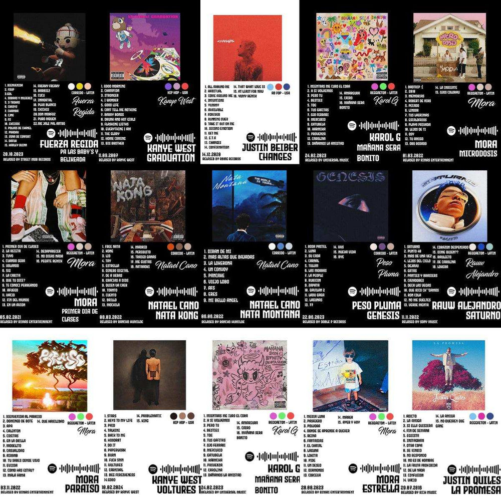 Print-ready album art bundles for DTF, DTG, embroidery – featuring Latin, Hip Hop, Reggaeton designs