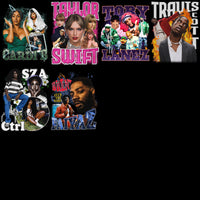 Load image into Gallery viewer, 40 Music Artists Vintage Bootleg V1 Designs Bundle PNG
