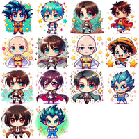 Load image into Gallery viewer, 60 Chibi Cute Anime Heroes Designs Bundle PNG
