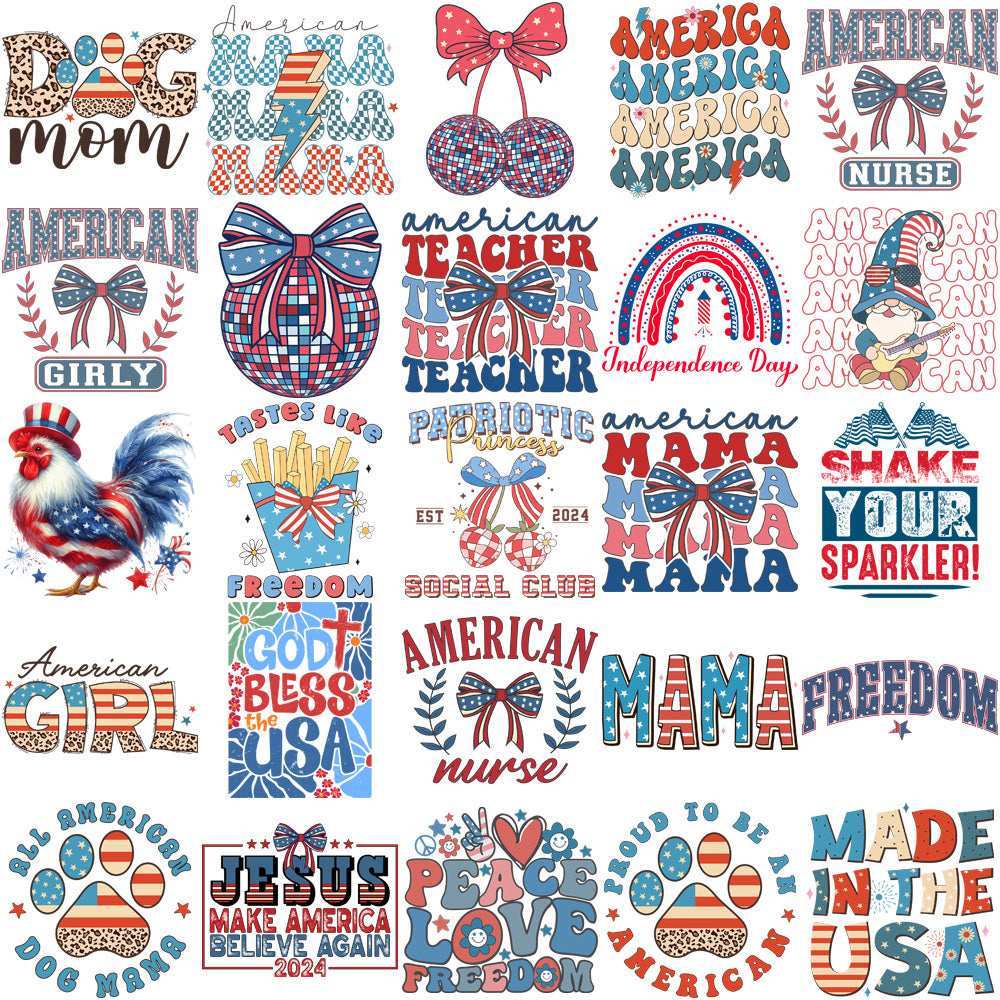 200 4th of July Patriotic USA Festive Designs Bundle PNG