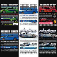 Load image into Gallery viewer, 14 Cars Fast Furious Streetwear Black + White Designs Bundle PNG
