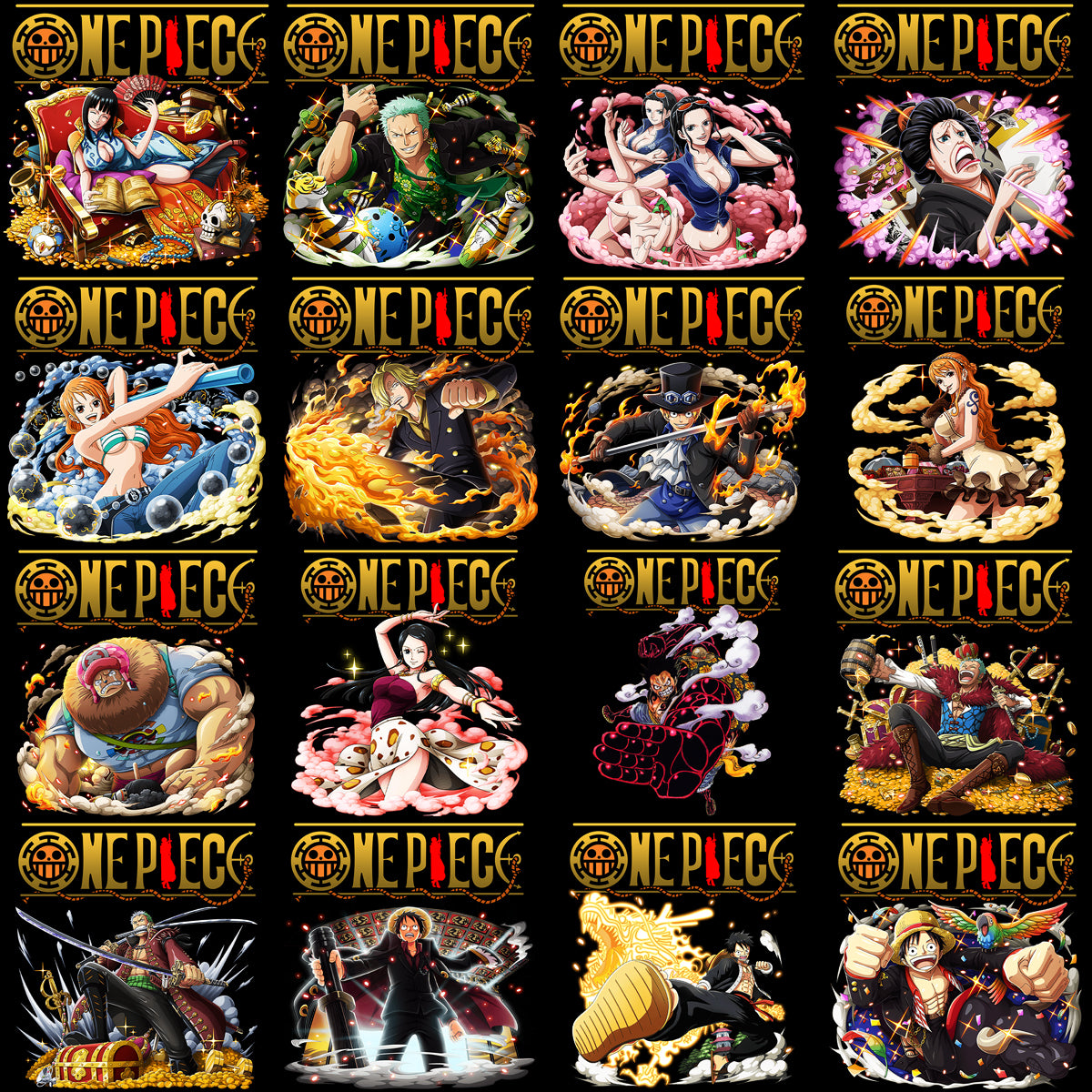 40 One Piece Gold Anime Designs Bundle PNG