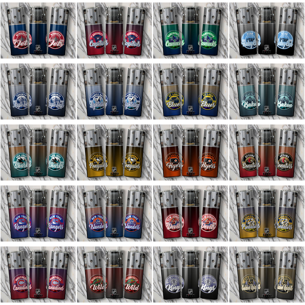 32 Ice Hockey Teams Zippo Lighter Tumbler Wrap Bundle JPG