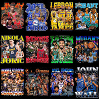Load image into Gallery viewer, 36 Basketball Vintage Bootleg Players Designs Bundle PNG
