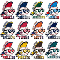 Load image into Gallery viewer, 30 Baseball Teams Mohawk Designs Bundle PNG
