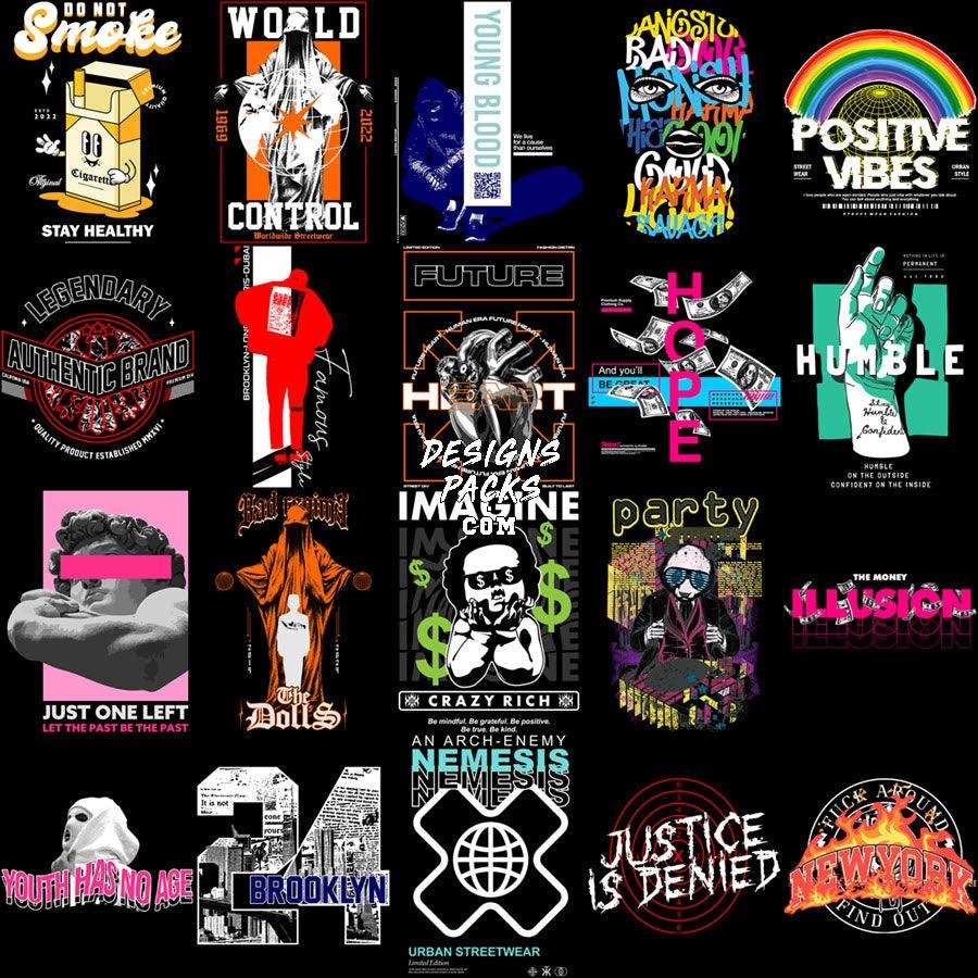 Print-ready DTF DTG designs, embroidery & tumbler wraps – urban streetwear, bold graphics, instant download