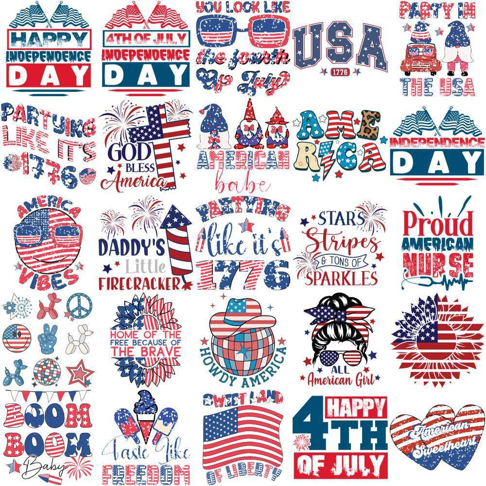200 4th of July Patriotic USA Festive Designs Bundle PNG