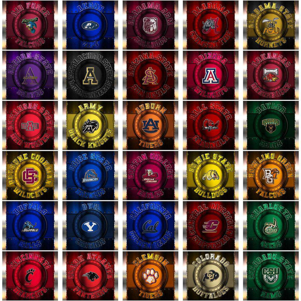126 NCAA College Sports Metal Wrap Tumbler Wrap Bundle JPG