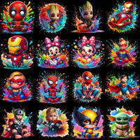 Load image into Gallery viewer, 99 Cartoon Popculture Color Drip Designs Bundle PNG

